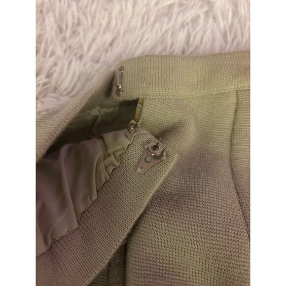 Charles & Co 100% Wool Embroidered Floral Green 2-Piece Skirt Suit Set Vintage - Picture 11 of 16